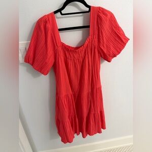 Joy Joy Red Textured Blouse